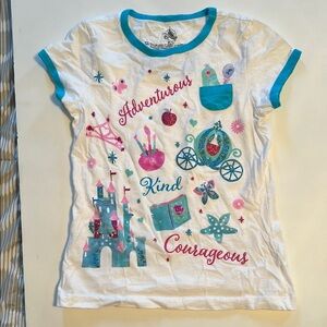 Whimsical White and Blue Short Sleeve Tee